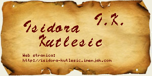 Isidora Kutlešić vizit kartica